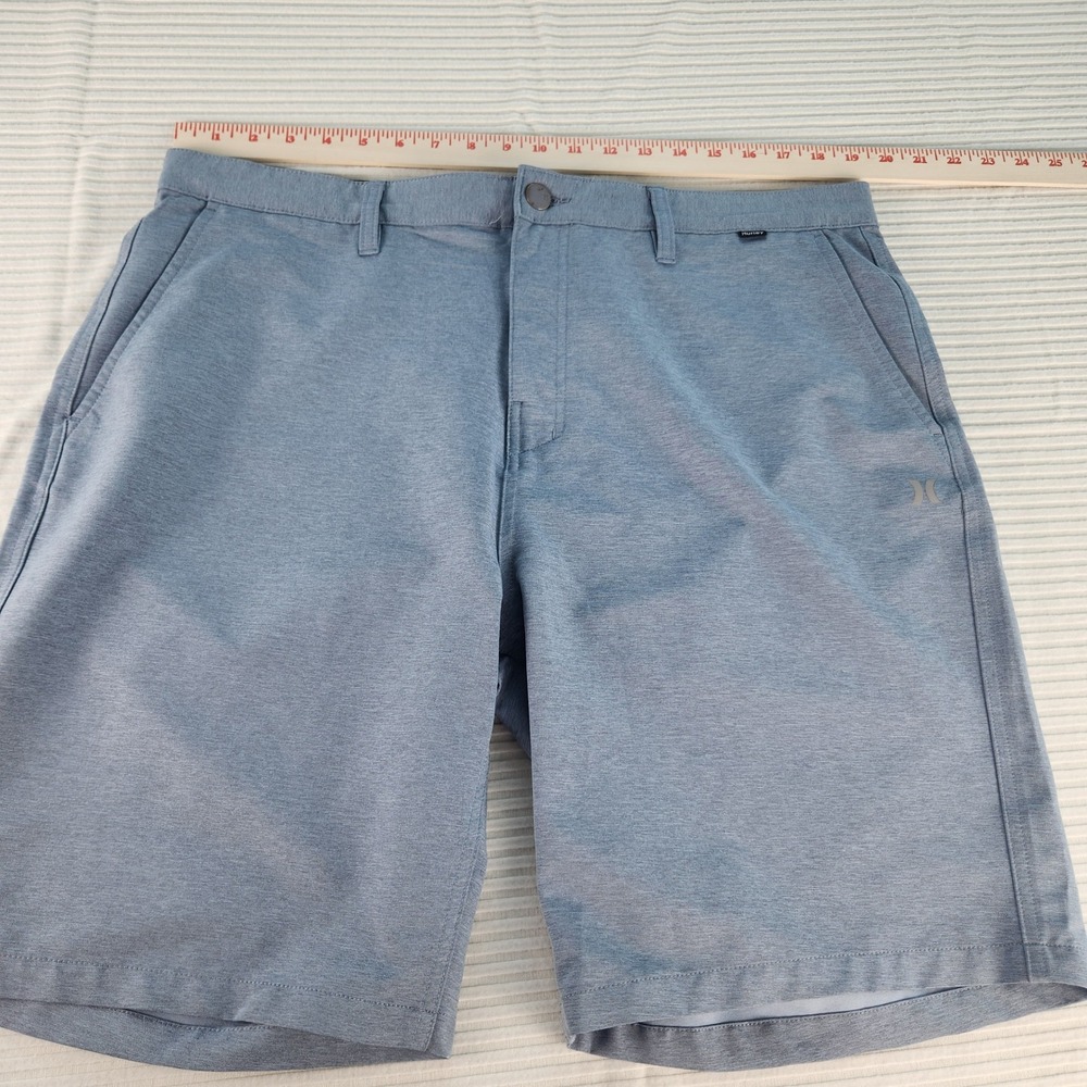 Hurley Mens Blue Heathered Hybrid Board Shorts Size 38 Walkshorts Swim Surf